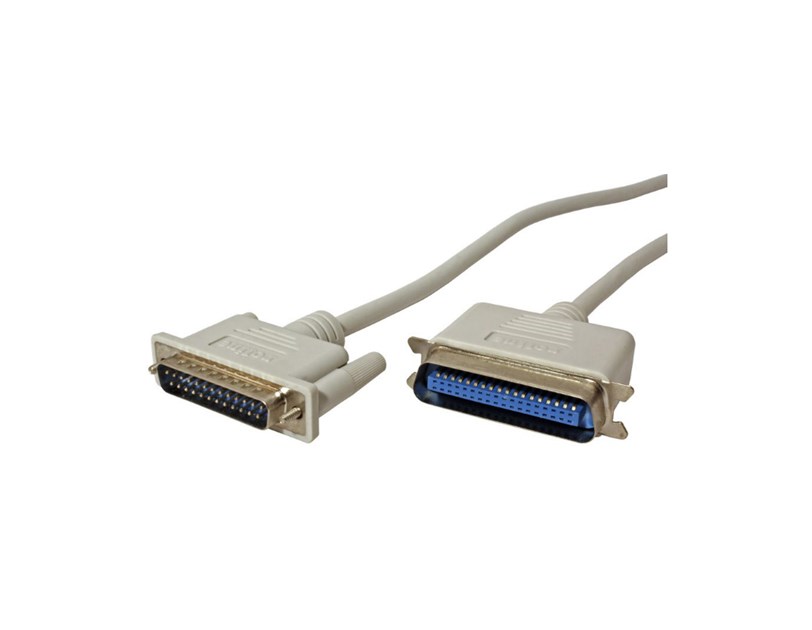 Roline paralelni printer kabel, DB25 - C36, M/M, 1.8m, sivi