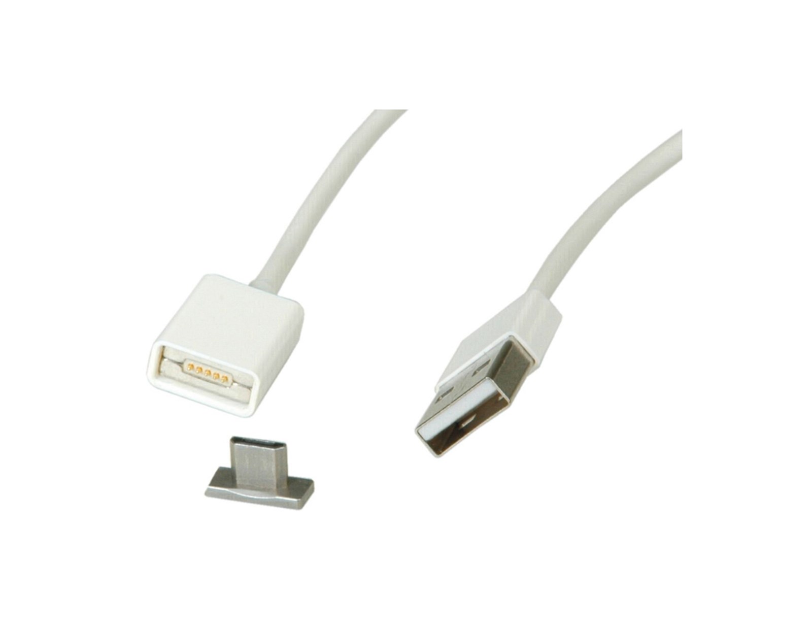 Roline USB2.0 magnetski kabel TIP A(M) na Micro B(M), 1.0m, bijeli