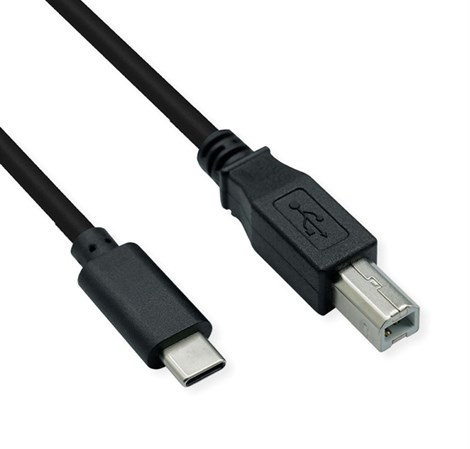 Roline USB2.0 Kabel TIP C, C - B, M/M, 1.8m, crni