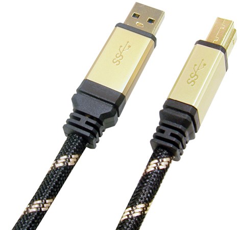 Roline GOLD USB3.0 kabel TIP A/B M/M, 1.8m, crno/zlatni