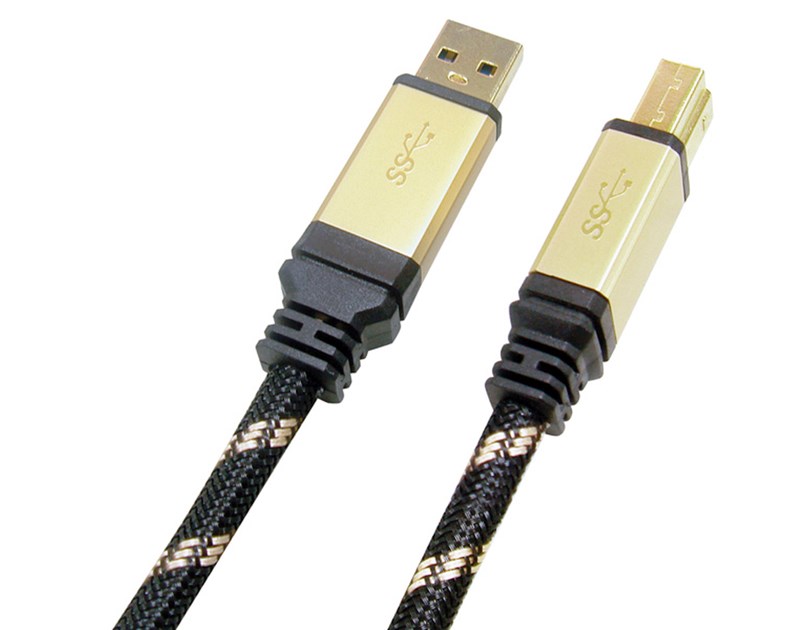 Roline GOLD USB3.0 kabel TIP A/B M/M, 1.8m, crno/zlatni