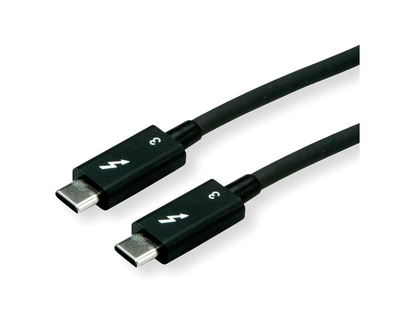 Roline Thunderbolt 3 kabel, 40GBit/s, 5A, M/M, 0.5m, crni