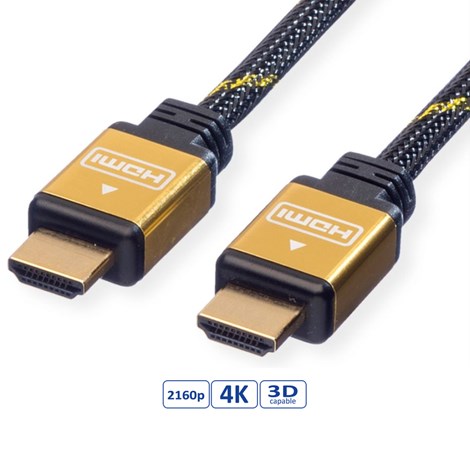 Roline GOLD HDMI kabel sa mrežom, M/M, 1.0m 