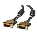 Roline GOLD DVI kabel, DVI-D (24+1) Dual Link, M/M, 1.0m, crno/zlatni