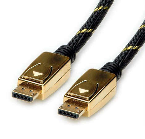 Roline GOLD DisplayPort kabel v1.4, DP-DP M/M, 3.0m, crno/zlatni