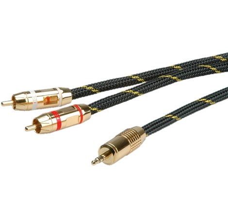 Roline GOLD Audio kabel 3.5mm Stereo - 2× Cinch (RCA), M/M, 2.5m