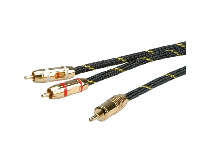 Roline GOLD Audio kabel 3.5mm Stereo - 2× Cinch (RCA), M/M, 2.5m