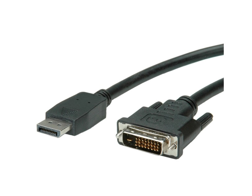 Roline VALUE DisplayPort kabel, DP - DVI-D (24+1), M/M, 1.0m, crni