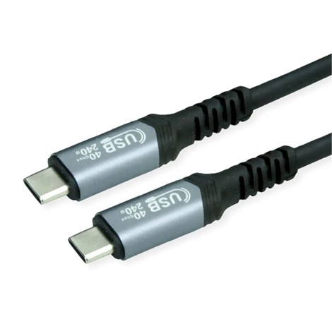 Roline VALUE Cable USB4 Gen2x2, with Emark, C–C, M/M, 240W, crni, 2.0 m