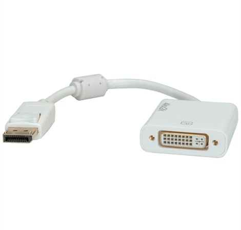 Roline adapter/kabel DisplayPort - DVI-D (24+1), M/F, 4K30, aktivni, 0.15m