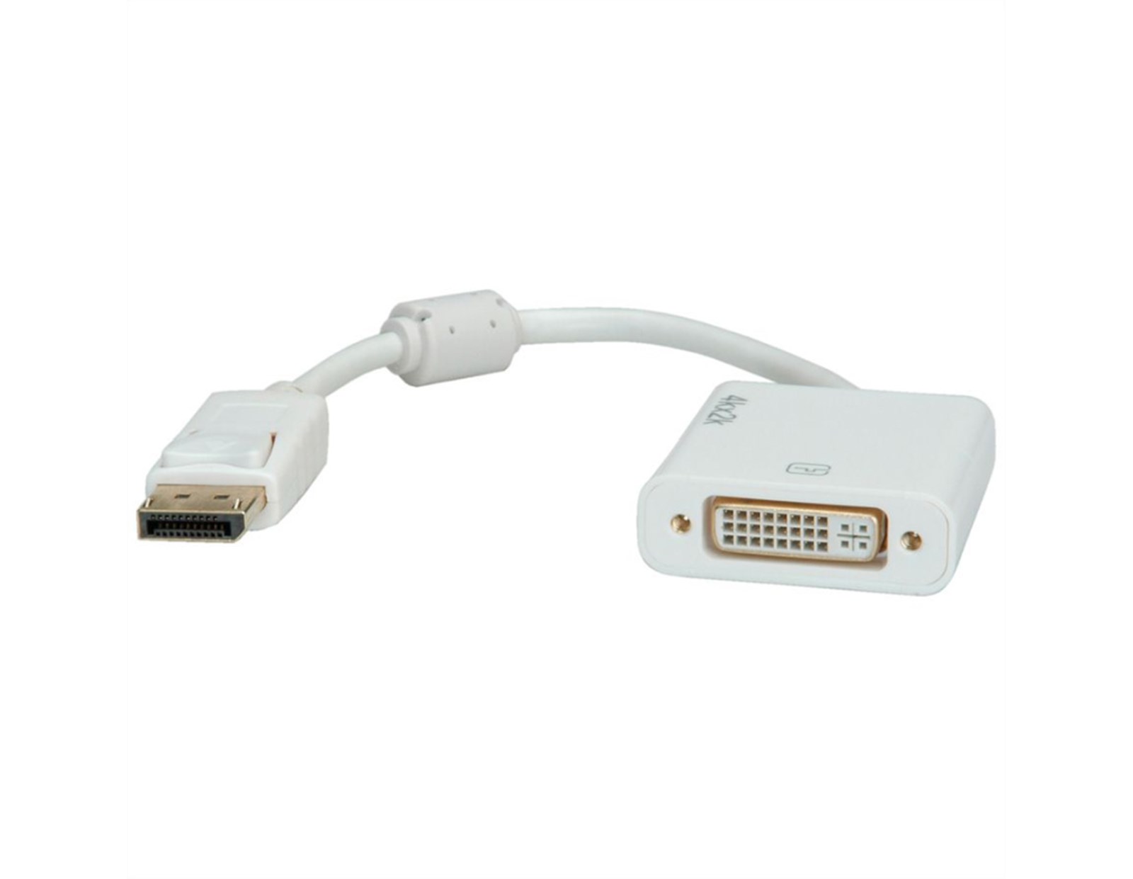 Roline adapter/kabel DisplayPort - DVI-D (24+1), M/F, 4K30, aktivni, 0.15m
