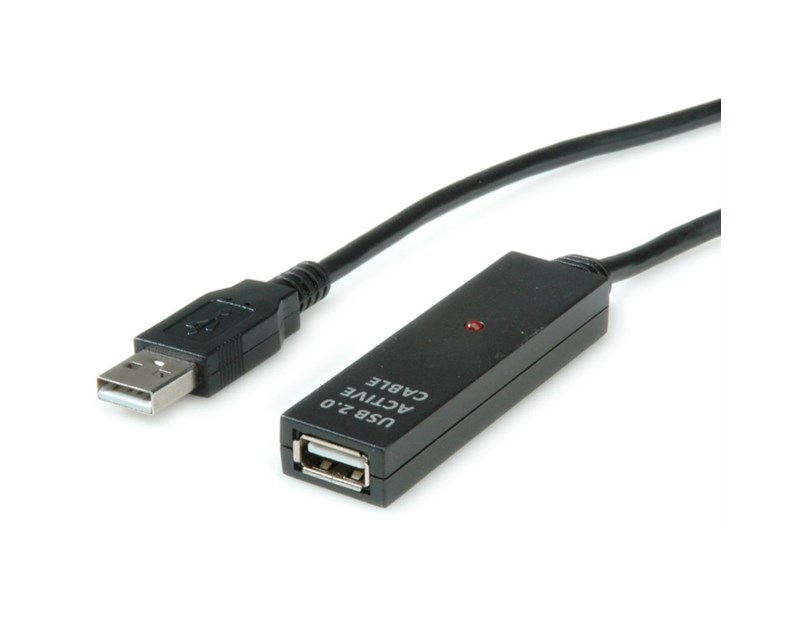 Roline VALUE USB2.0 aktivni produžni kabel A-A, M/F, 30m