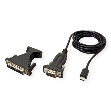 Roline VALUE pretvarač USB-C na Serial RS232, crni, 1.8m
