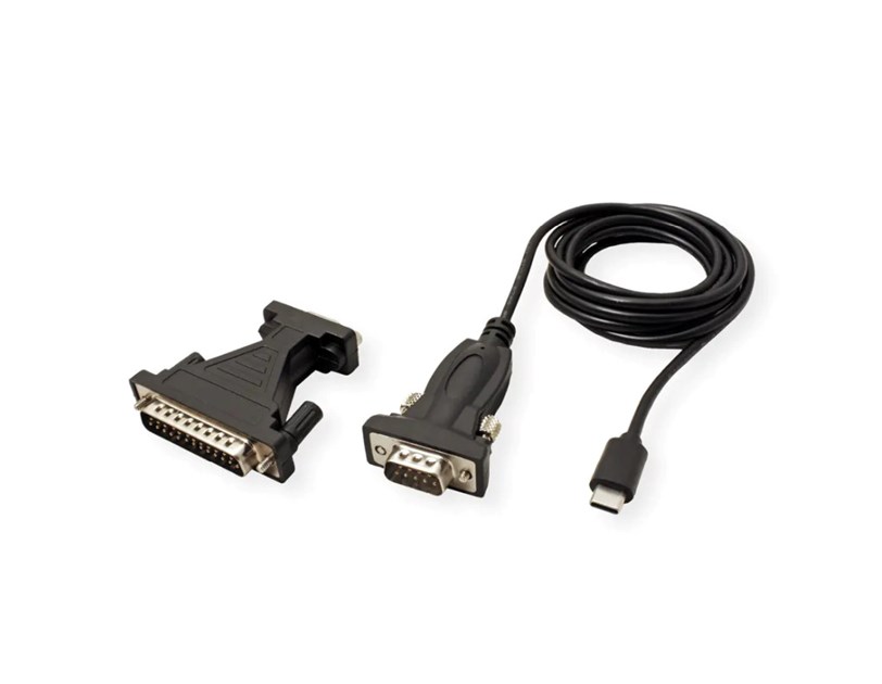 Roline VALUE pretvarač USB-C na Serial RS232, crni, 1.8m