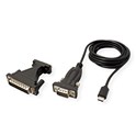 Roline VALUE pretvarač USB-C na Serial RS232, crni, 1.8m