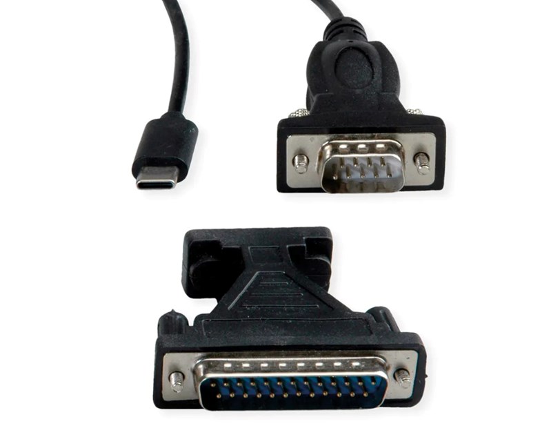 Roline VALUE pretvarač USB-C na Serial RS232, crni, 1.8m