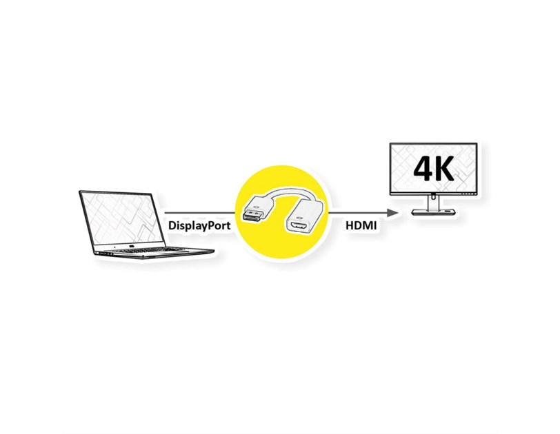 Roline VALUE adapter/kabel 4K DP - HDMI, M/F