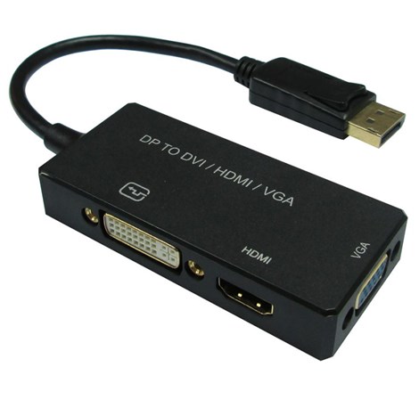 Roline VALUE adapter/kabel DisplayPort - VGA/DVI/HDMI, M/F, aktivni, 0.1m