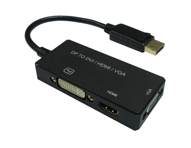 Roline VALUE adapter/kabel DisplayPort - VGA/DVI/HDMI, M/F, aktivni, 0.1m