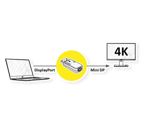 Roline VALUE adapter DisplayPort - Mini DisplayPort, M/F, v1.2, 4K60