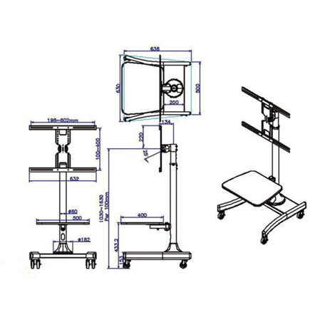 Roline VALUE prijenosni stalak za LCD TV 27"-47" (kolica)