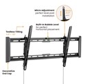 Roline VALUE zidni nosač za TV 43"-90", podesivi nagib, nosivost 75kg, crni