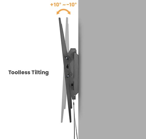 Roline VALUE zidni nosač za TV 60"-120", nagibni, udaljenost od zida 80mm, nosivost 120kg, crni