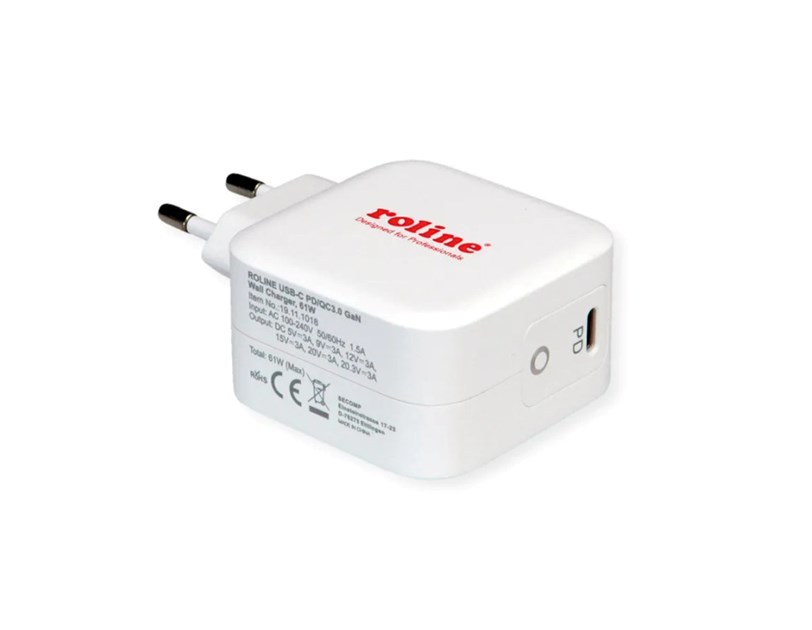 Roline USB zidni punjač, 1x USB-C Port, 61W