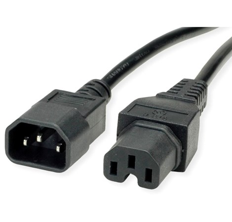 Roline VALUE naponski kabel, C14-C15 10A, 1.8m, crni