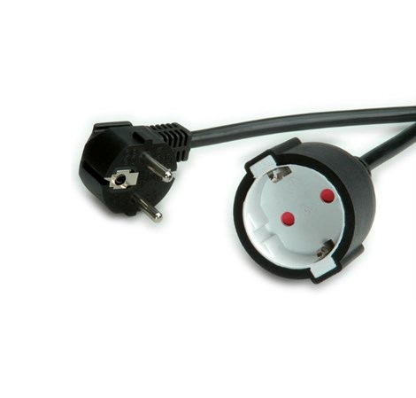 Roline VALUE naponski produžni kabel, schuko utičnica, 3.0m, crni