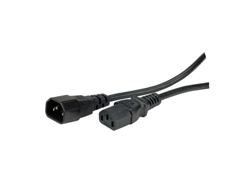 Roline VALUE naponski kabel PC-Monitor, IEC320 C14-C13 10A, M/F, 1.8m, crni