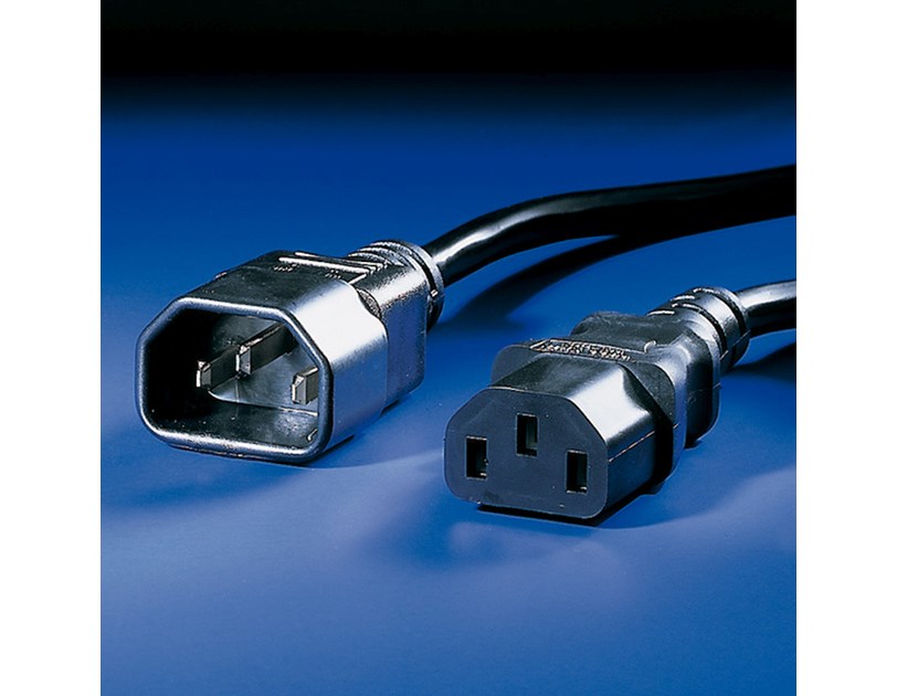 Roline VALUE naponski kabel PC-Monitor, IEC320 C14-C13 10A, M/F, 1.8m, crni