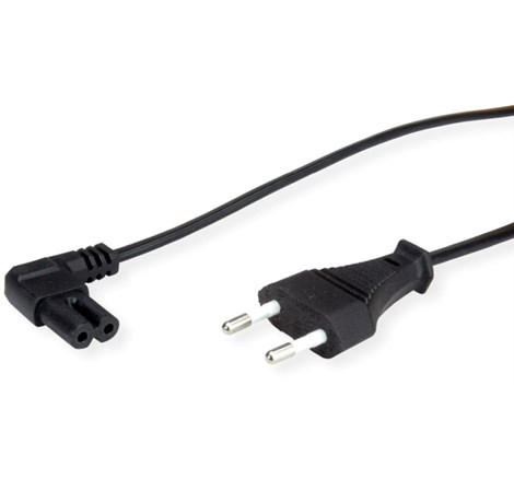Roline VALUE naponski kabel 2-polni, IEC320 C7 kutni, 1.8m, crni