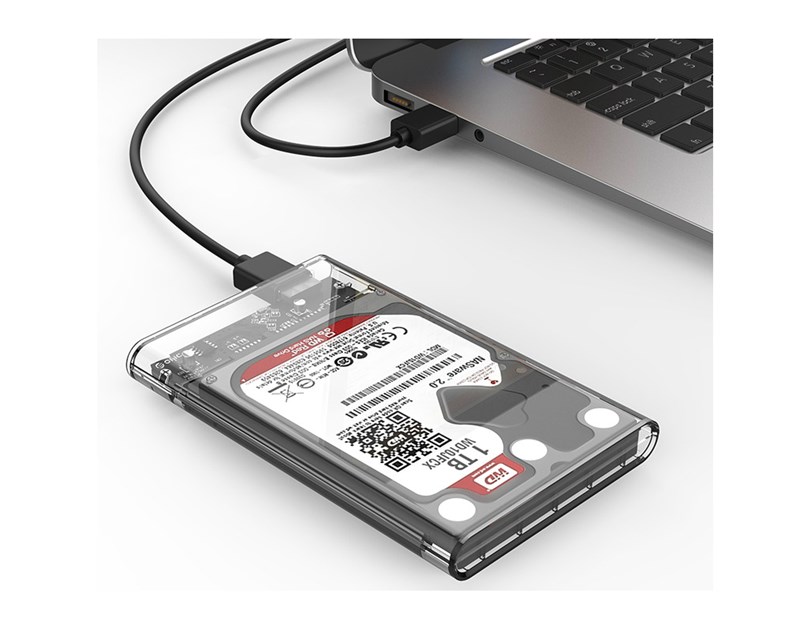 Orico vanjsko kućište 2.5" SATA HDD/SSD, do 9.5 mm, tool free, USB3.0 (SATA3 podržano) prozirno kućište (ORICO-2139U3-CR-EP-HW)