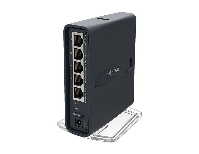 Mikrotik RB952Ui-5ac2nD-TC, hAP ac lite tower, 650MHz CPU, 64MB RAM, 5xLAN, 2.4Ghz 802.11b/g/n/ 5Ghz 802.11ac, USB, PSU, RouterOS L4