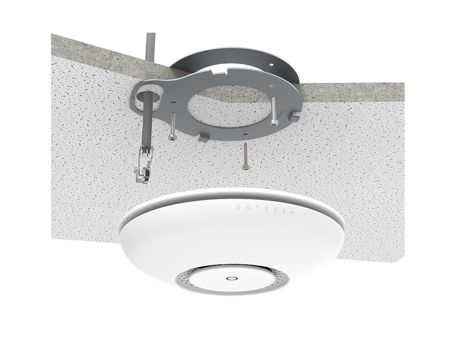 Mikrotik cAP ac (RBcAPGi-5acD2nD), 716MHz CPU, 128MB RAM, 2×GLAN (1×PoE-out), 2.4Ghz/5GHz 802.11b/g/n/an/ac, Dual Chain, RouterOS L4, zidno/stropno kućište, PSU, PoE inj.