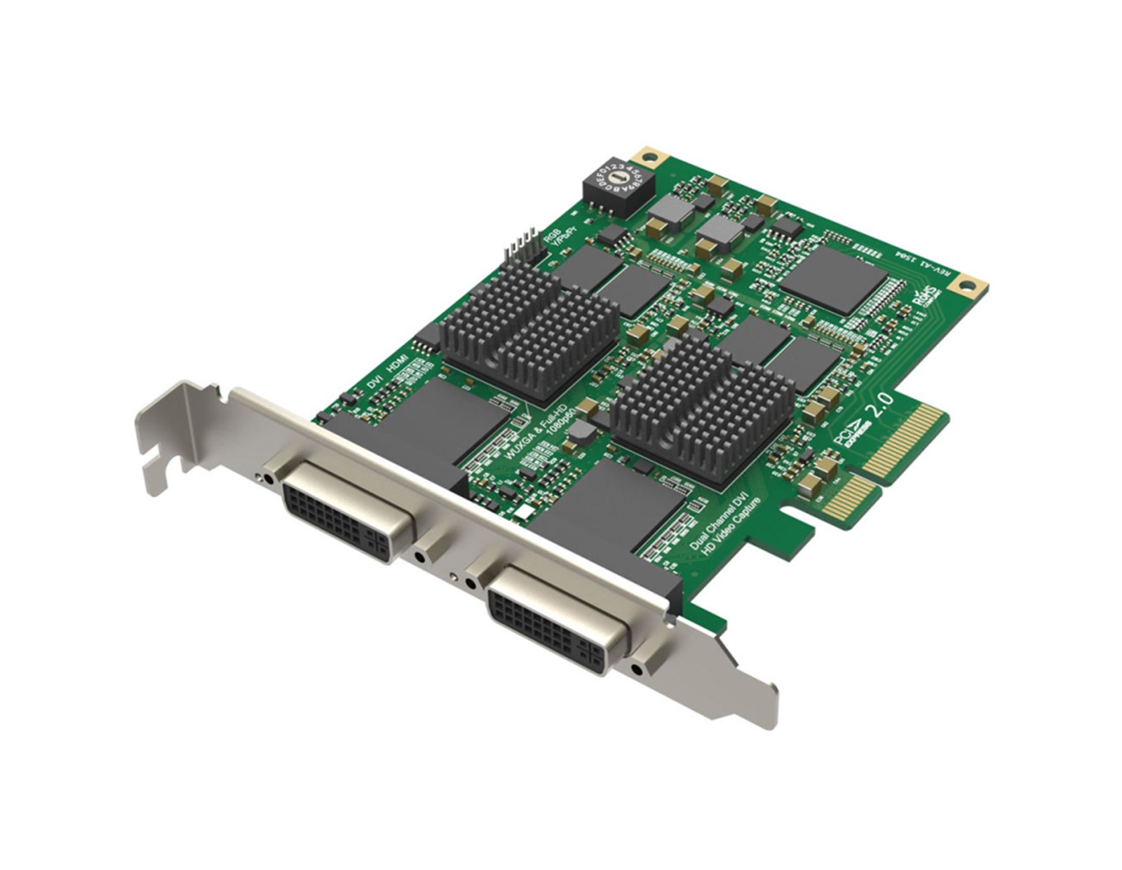 Magewell Pro capture dual DVI, FH PCIe x4, 2-channel HDMI/DVI/VGA/YPbPr/CVBS, Windows/Linux/Mac (11070)