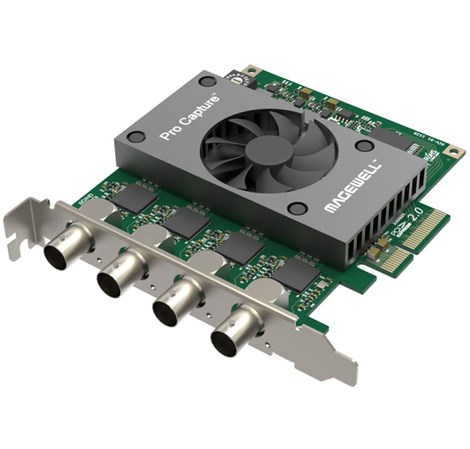 Magewell Pro capture quad SDI, FH PCIe x4, 4-channel SD/HD/3G/2K SDI, Windows/Linux/Mac (11090)