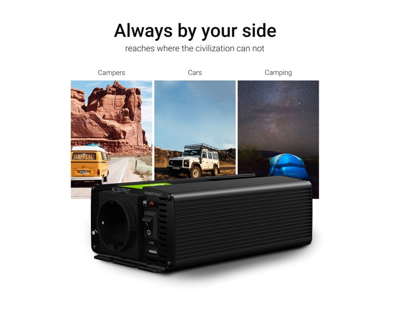 Green Cell strujni inverter 12V na 230V, 300W/600W (INV01DE)