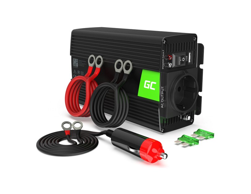 Green Cell strujni inverter 24V na 230V, 500W/1000W Pure Sine Wave (INV17)