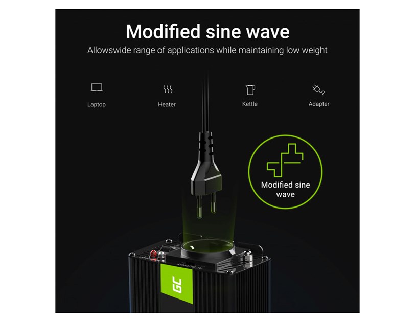 Green Cell strujni inverter 12V na 230V, 500W/1000W (INV03DE)