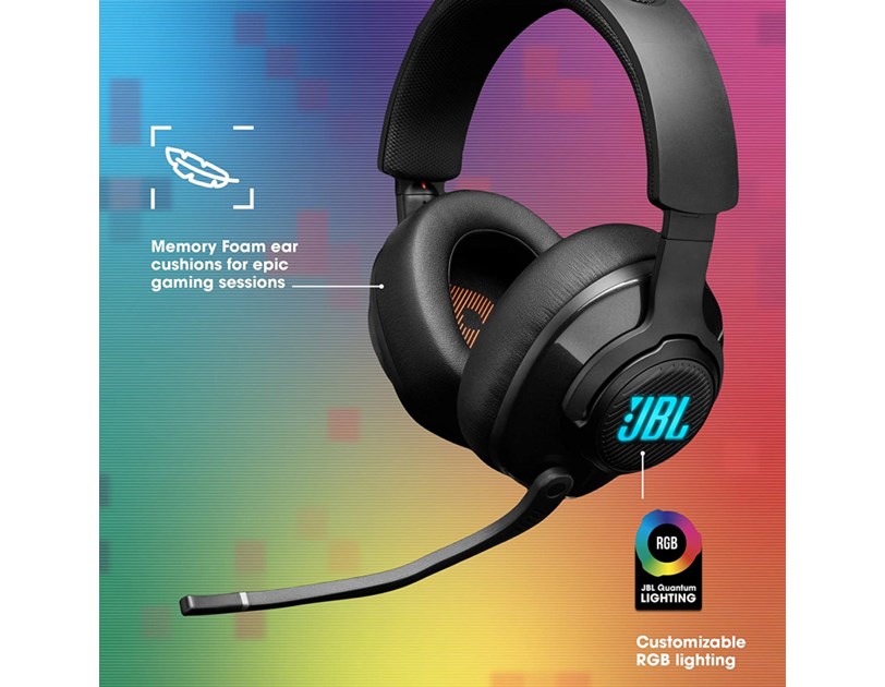 JBL Quantum 400 naglavne igraće slušalice s mikrofonom, 3.5mm/USB, RGB, crne