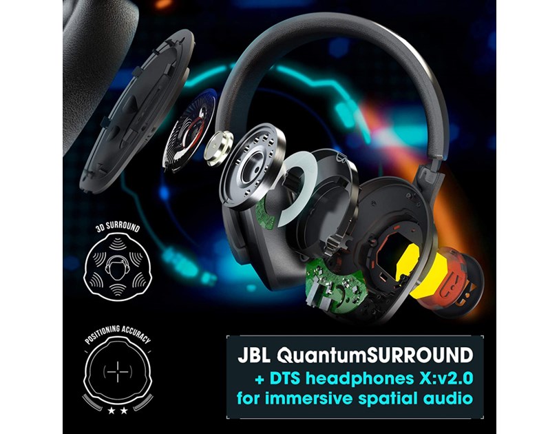 JBL Quantum 400 naglavne igraće slušalice s mikrofonom, 3.5mm/USB, RGB, crne