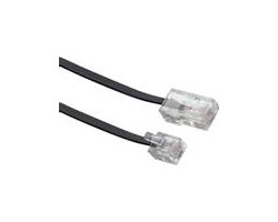 Telefonski dvožilni ravni kabel, 6P2C/8P2C (RJ11/RJ45), 1.8m, crni