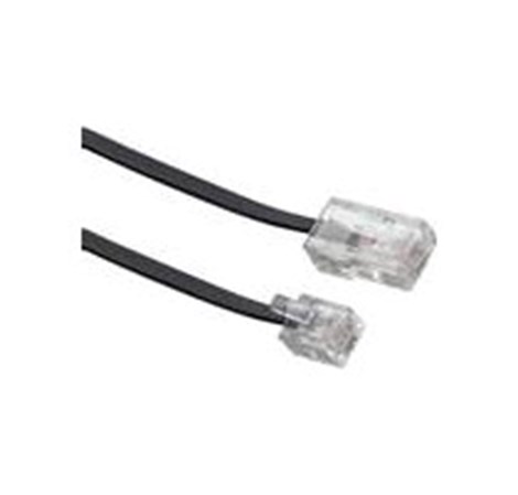 Telefonski dvožilni ravni kabel, 6P2C/8P2C (RJ11/RJ45), 1.8m, crni