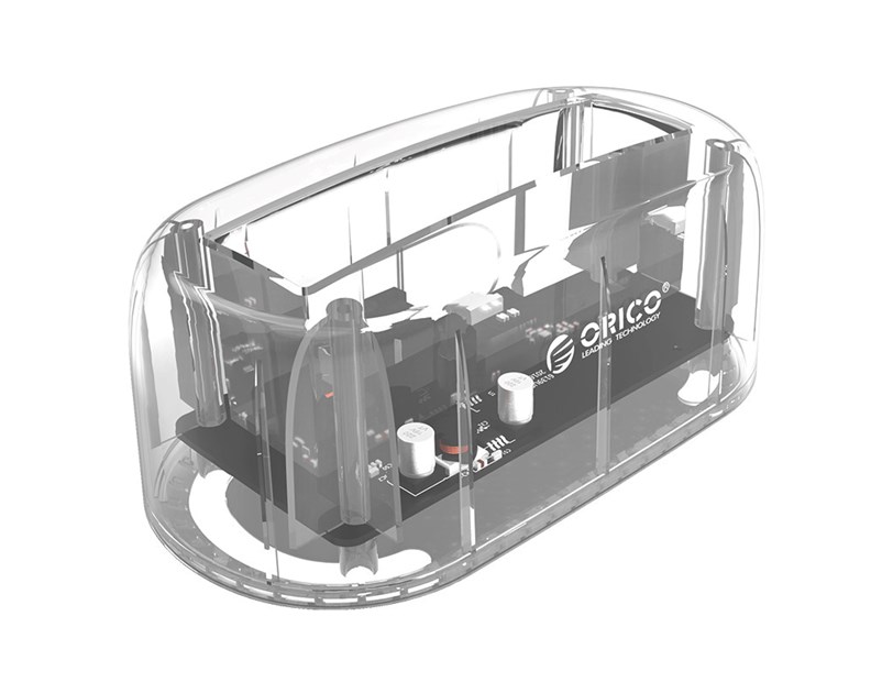 Orico Docking stanica 3.5" SATA HDD, USB3.1 Gen2/Type-C, prozirna, 12TB max (ORICO 6139C3-CR)