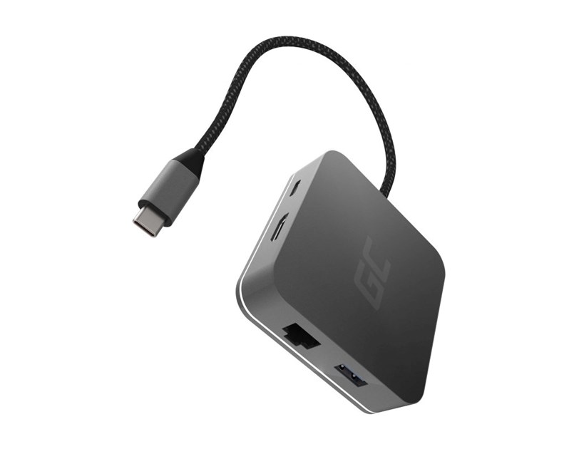Green Cell HUB adapter 6in1 USB-C (HDMI, USB-C, 3x USB 3.0 & Ethernet) - za MacBook Pro, Dell XPS, Lenovo X1 Carbon & ostale
