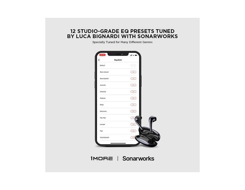 1MORE ComfoBuds 2 TWS In-Ear bežične slušalice s mikrofonom, BT5.2, Sonarworks App, ENC, IPX5, 24h, crne