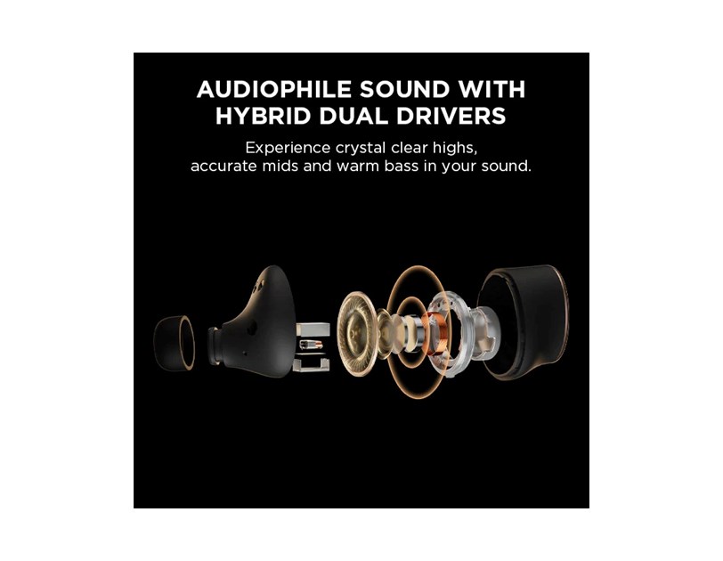 1MORE EVO BT5.2 bežične slušalice s mikrofonom, ANC, LDAC, aptX, IPX4, Sound ID App, 28h, bijele