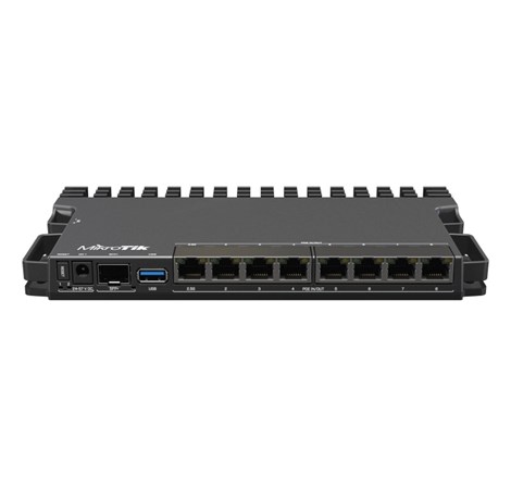 Mikrotik RouterBOARD RB5009UPr+S+IN, ARMv8 CPU, 1GB DDR4 RAM, 1GB NAND, 1×2.5Gbit LAN, 7×1Gbit LAN, 802.3af/at PoE-out/-in, 1xSFP+, RouterOS L5, metalno desktop kučište, PSU